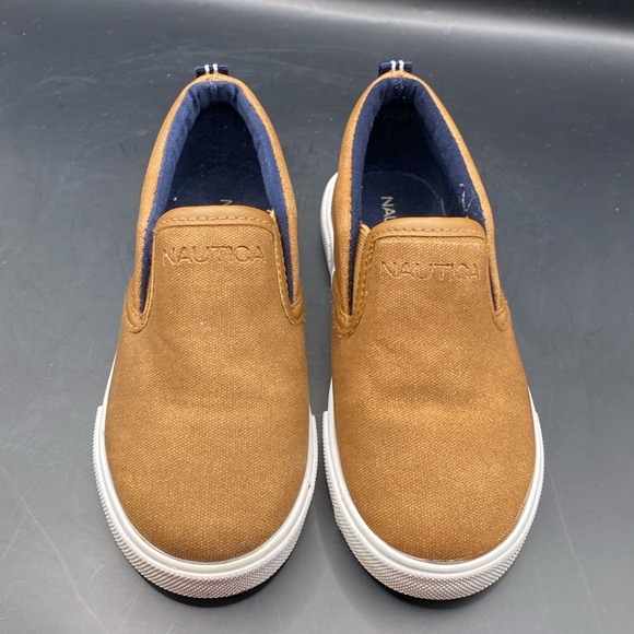 NAUTICA  Akeley Boys Tan Slip On sneakers Manmade Materials Size10 - Picture 2 of 7